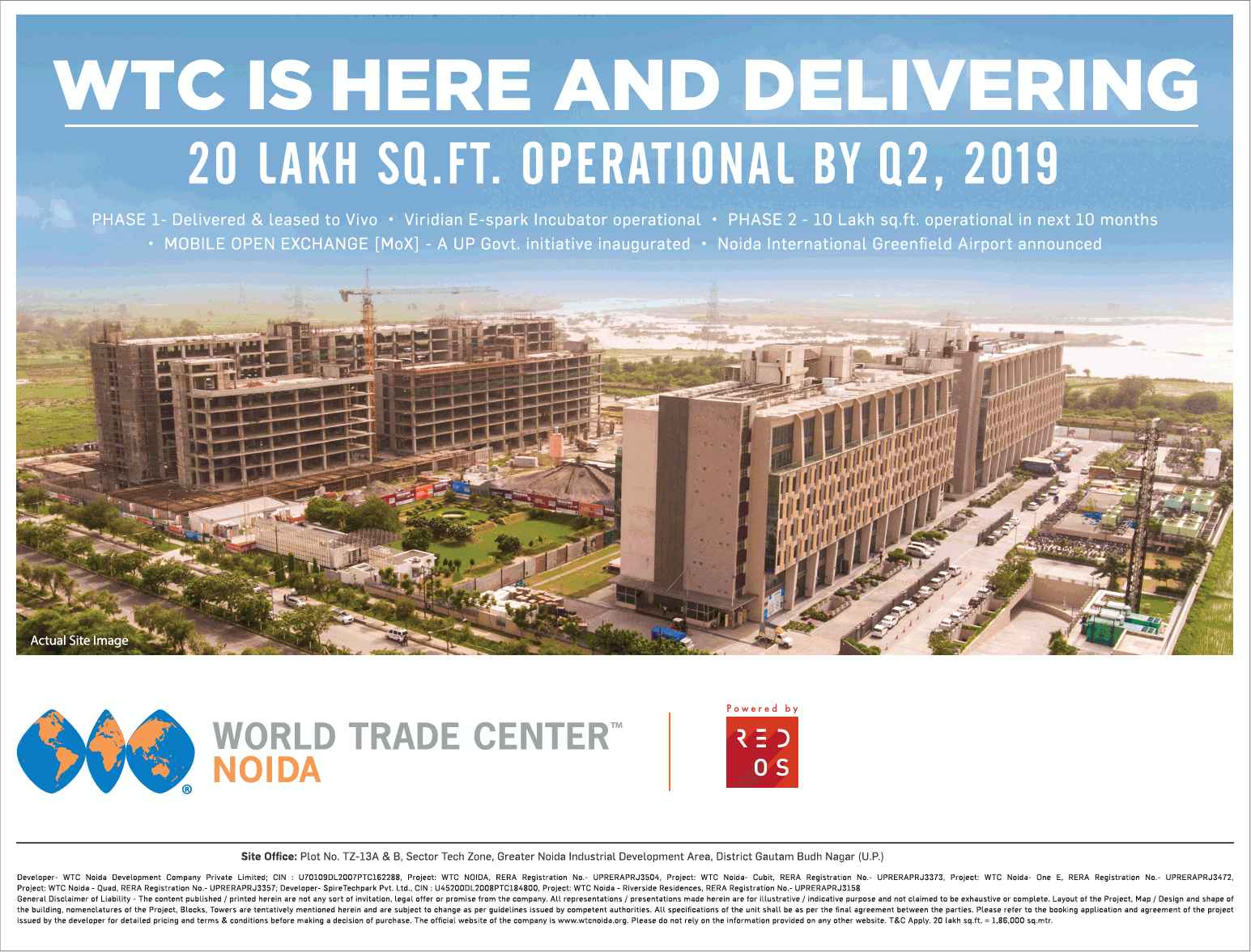 Experience consortium of world-class office spaces at World Trade Center Noida in Noida Update